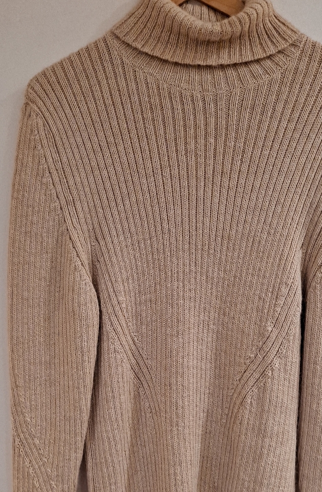Paul Zileri Italian Mens Alpaca MED Oatmeal Color Turtleneck "High End" NWT